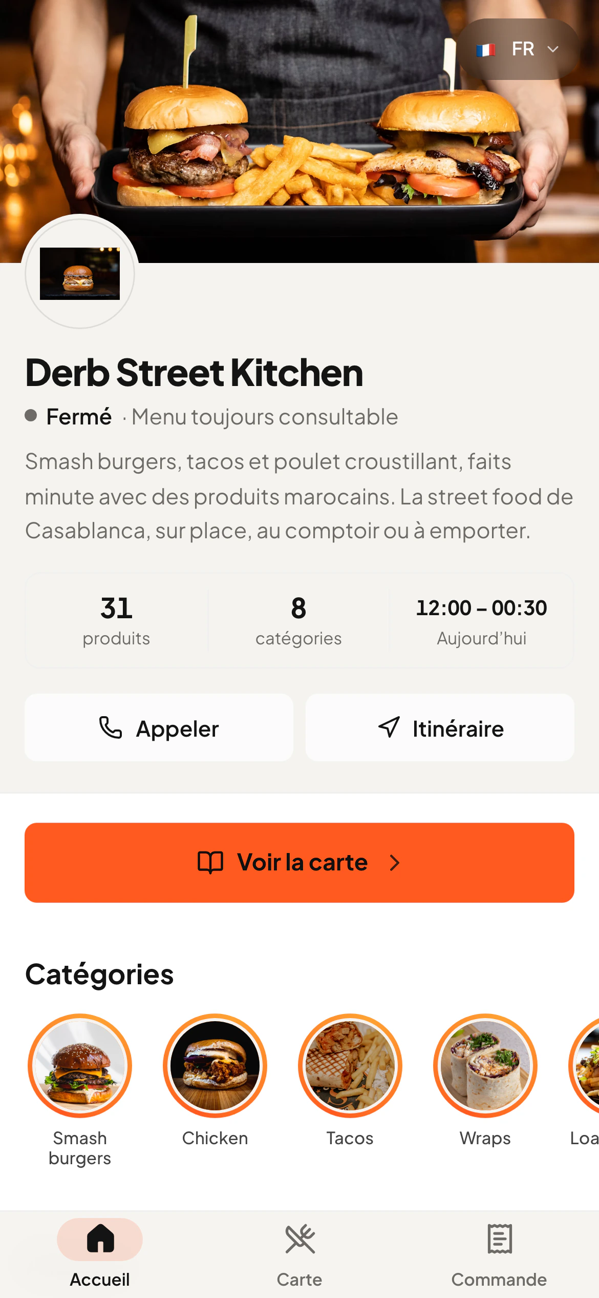 A burger restaurant's menu with another Menly theme.